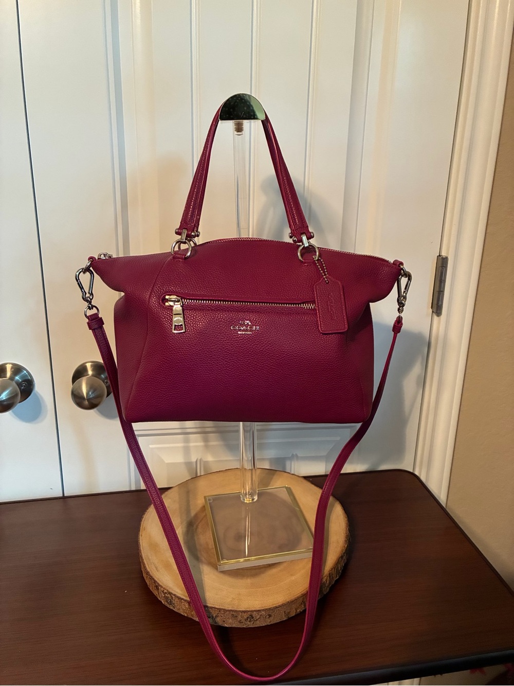Coach Prairie Satchel in deep berry/magenta